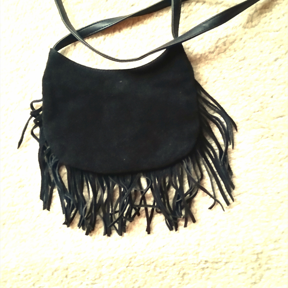 Small Suede Purse with Fringe